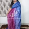 Chanderi silk cotton 3d ombre saree| Shades of blue & pink - Image 2