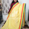 Pure Mercerized cotton Rainbow border- Yellow colour - Image 2