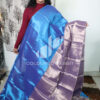 Pure Mul cotton dual shade tissue saree- Blue & Lavenderish gold - Image 2