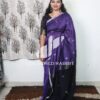 Pure mercerized dual colour butta weaving saree - Lavender - Image 2