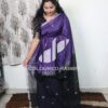 Pure mercerized dual colour butta weaving saree - Lavender - Image 3