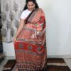 Pure Modal silk ajrakh block kantha stich saree - Image 2