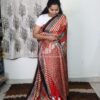 Pure Modal silk ajrakh block kantha stich saree - Image 3