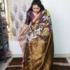 Pure Muslin & matka silk jamdani half saree model - Brown - Image 2